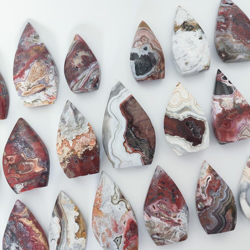 Mexican Lace Agate Freeform Flame Crystal